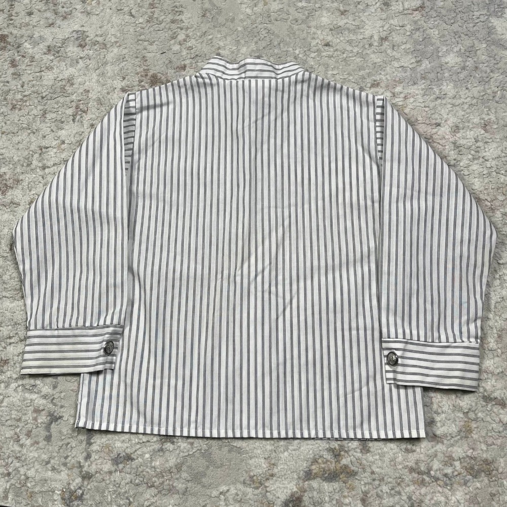 Vintage Good Lad Boys 4T Striped Band Collar Button Down Shirt White Black - Picture 7 of 15